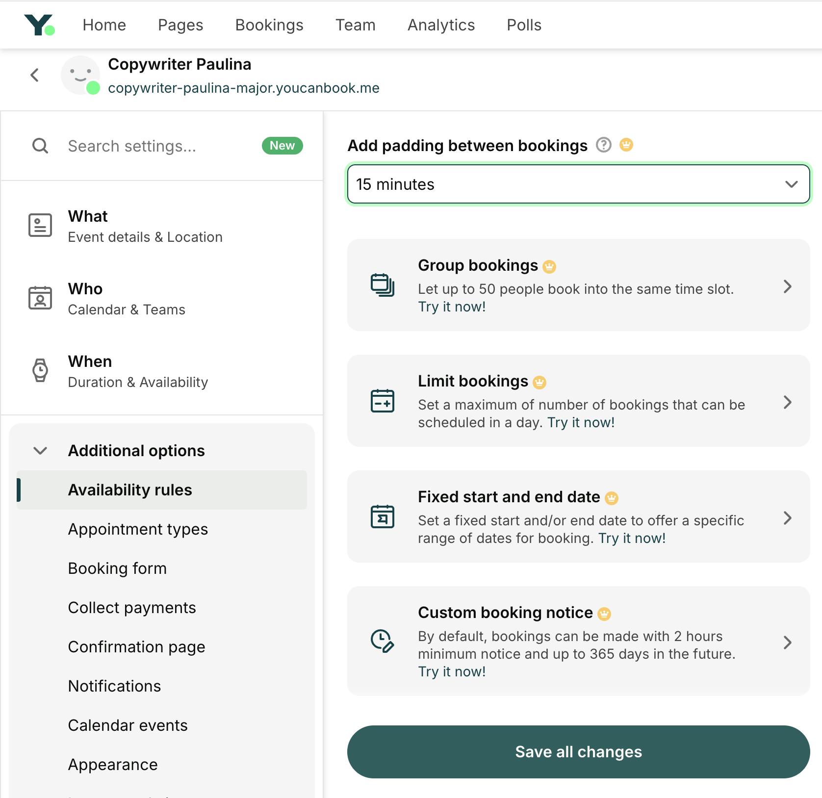 How to set up buffer time in YCBM - step 4