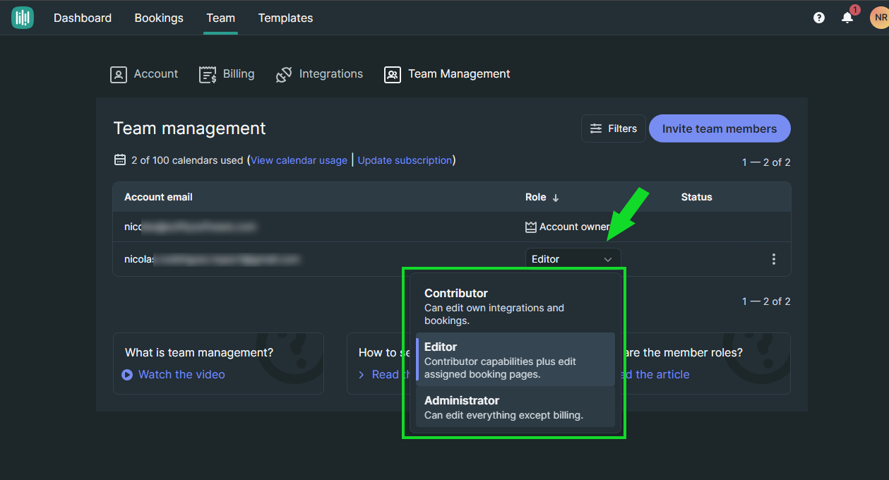 manage team members youcanbookme