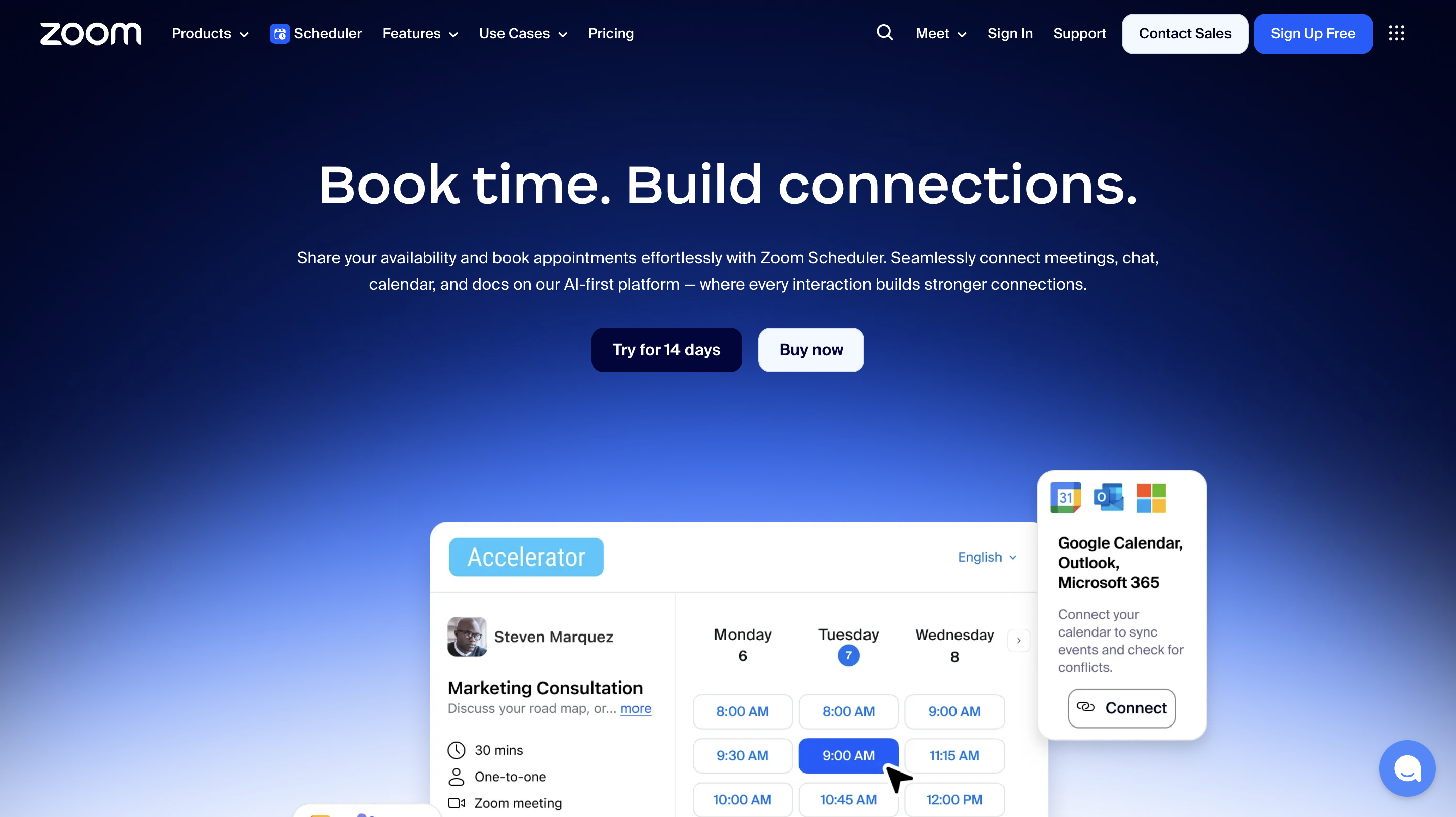 zoom scheduler home page