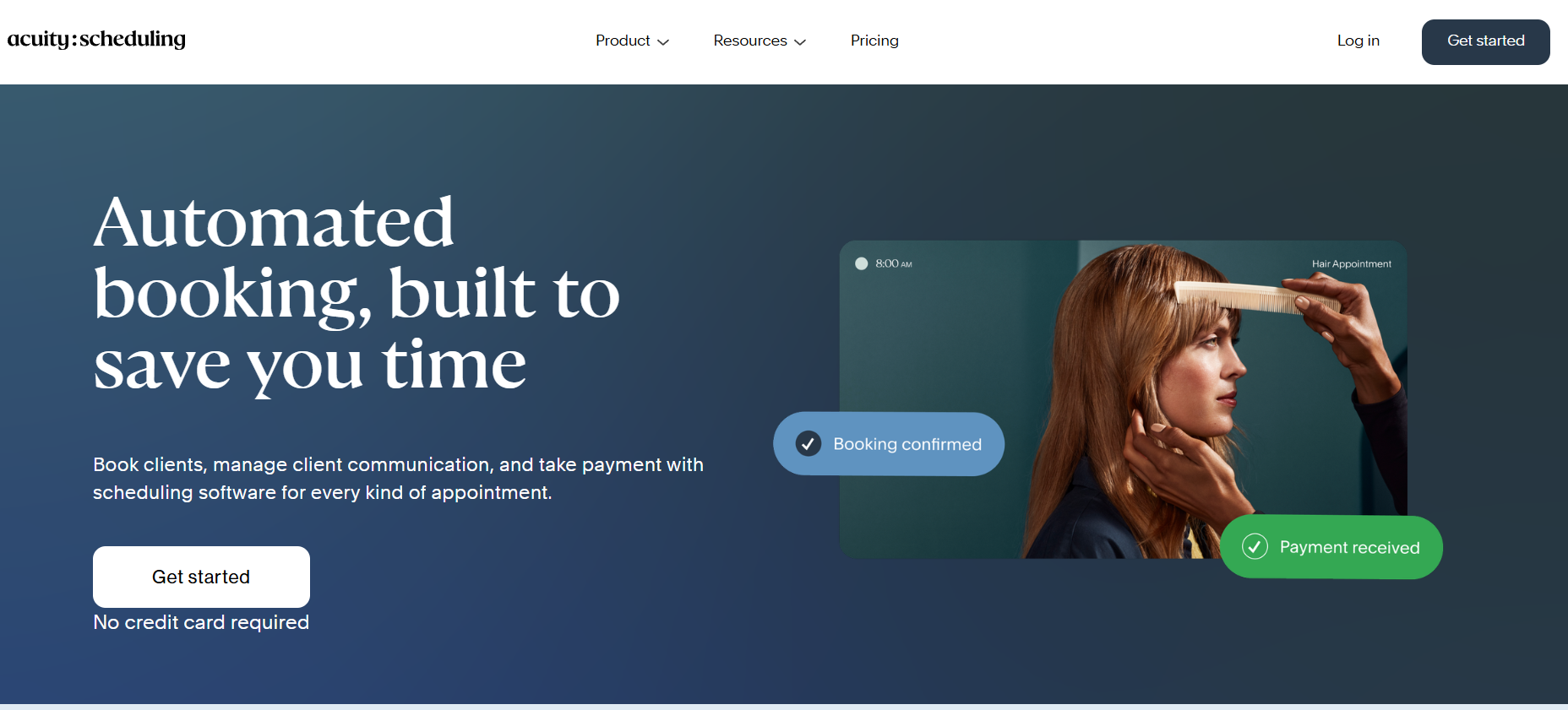 acuity scheduling home page
