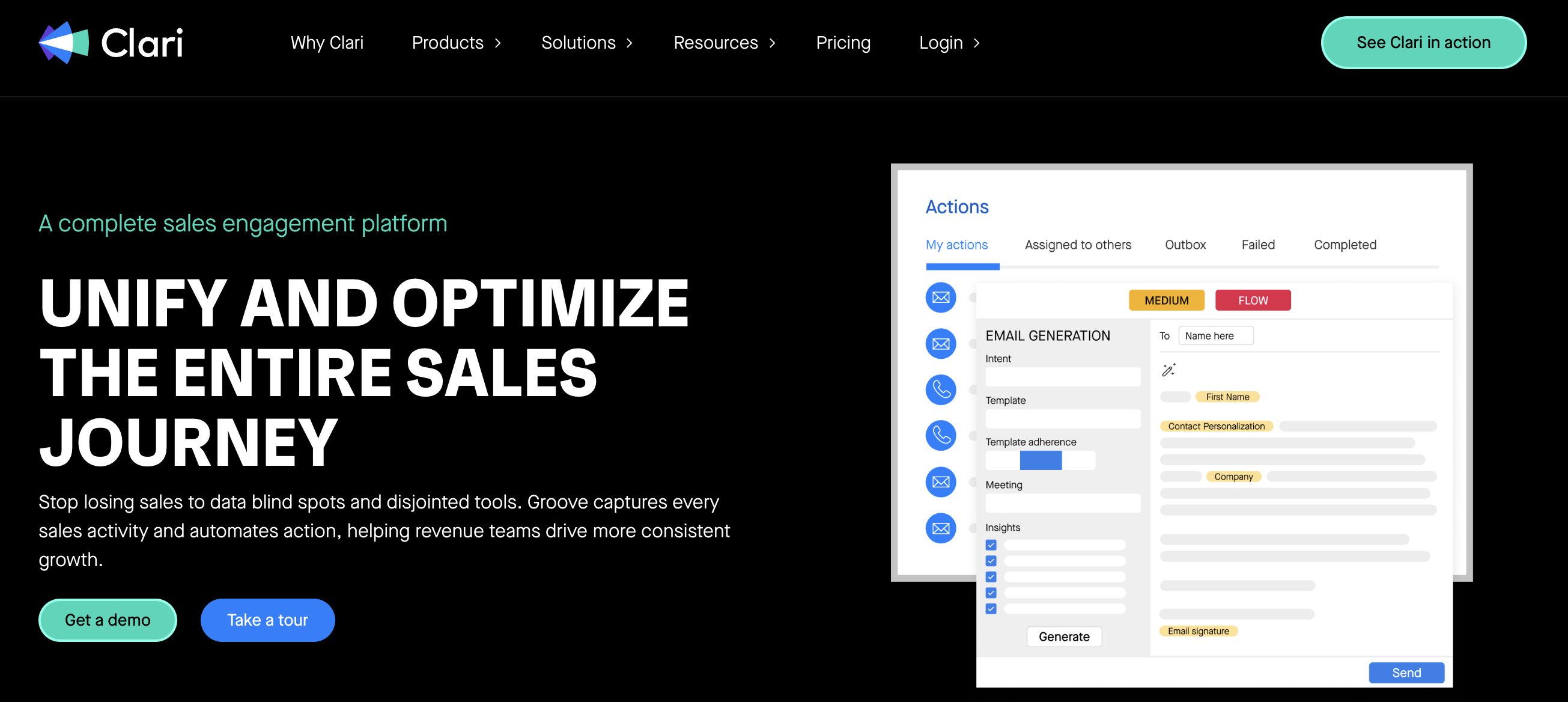 Groove by Clari homepage