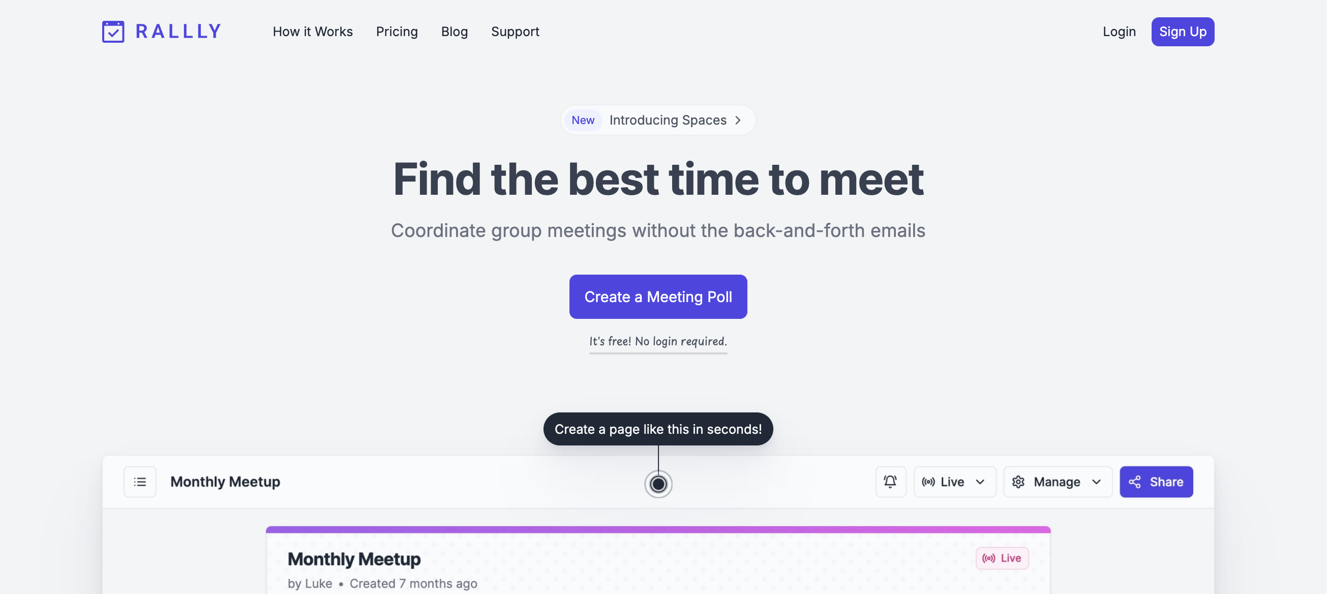 rallly homepage