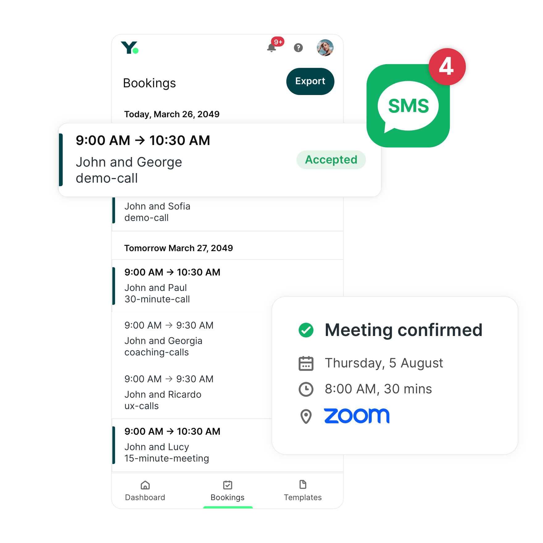 YouCanBookMe meeting notifications