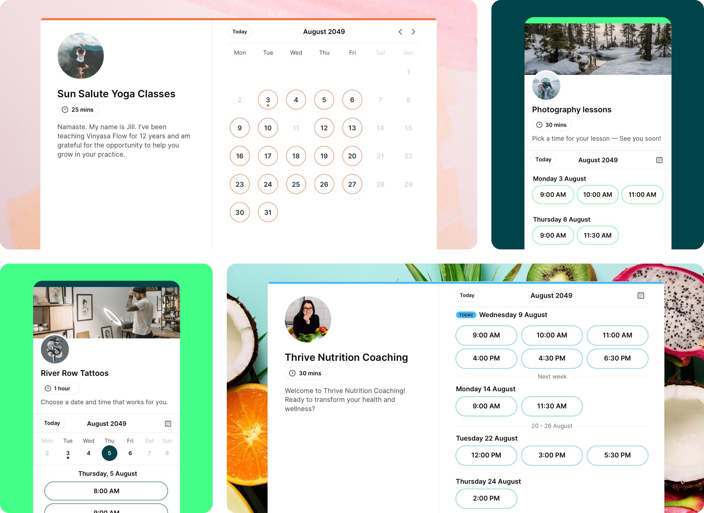 Páginas de reservas personalizadas de YouCanBookMe