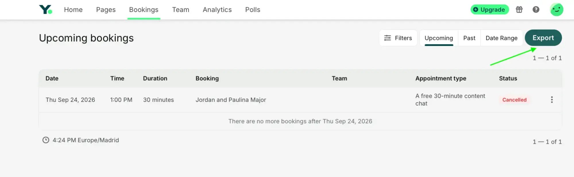 ycbm booking data export