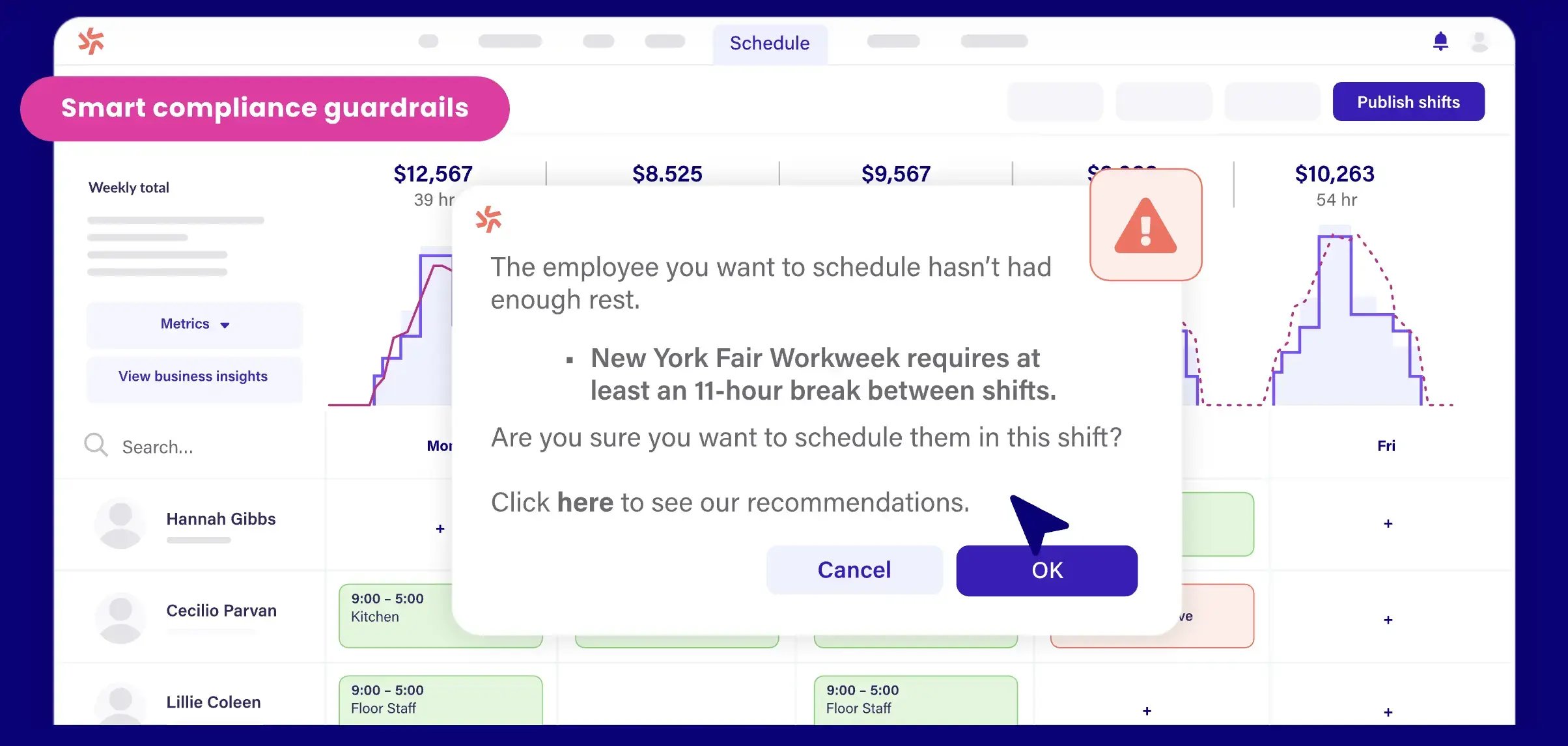 deputy staff scheduling dashboard
