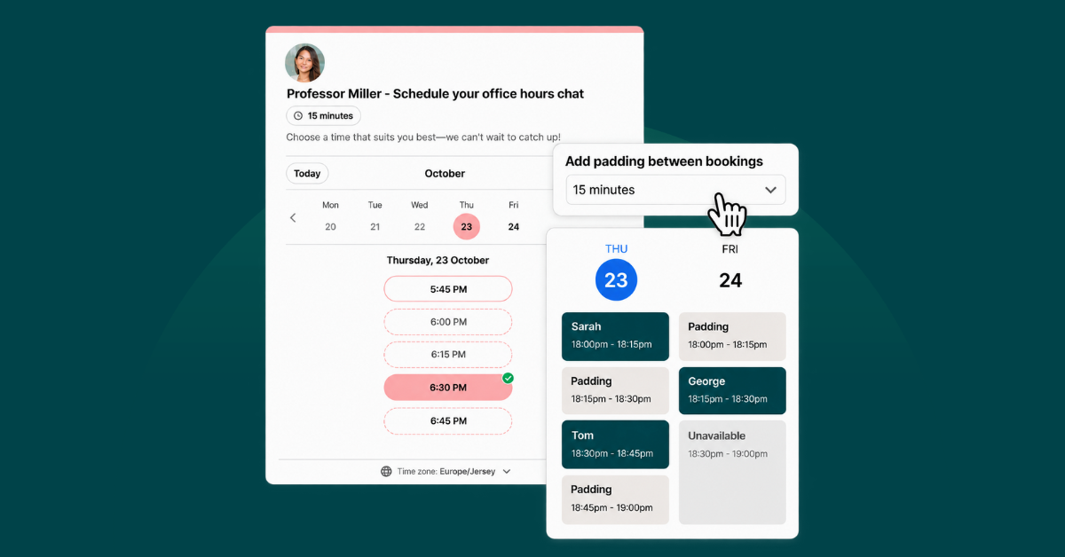 YouCanBookMe booking controls for educators