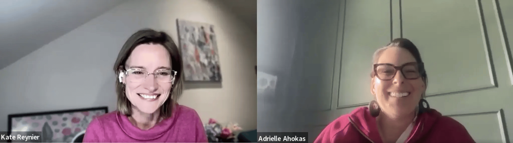 YouCanBookMes Kate Reynier chatting with customer of the week Adrielle Ahokas