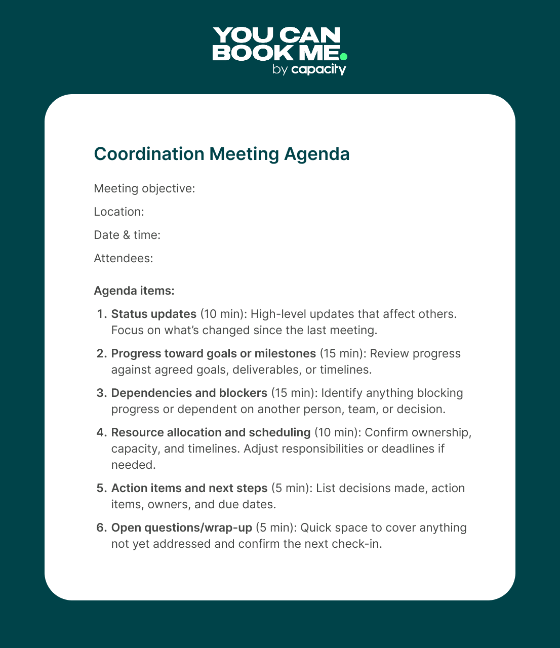 Coordination Meeting Agenda Template