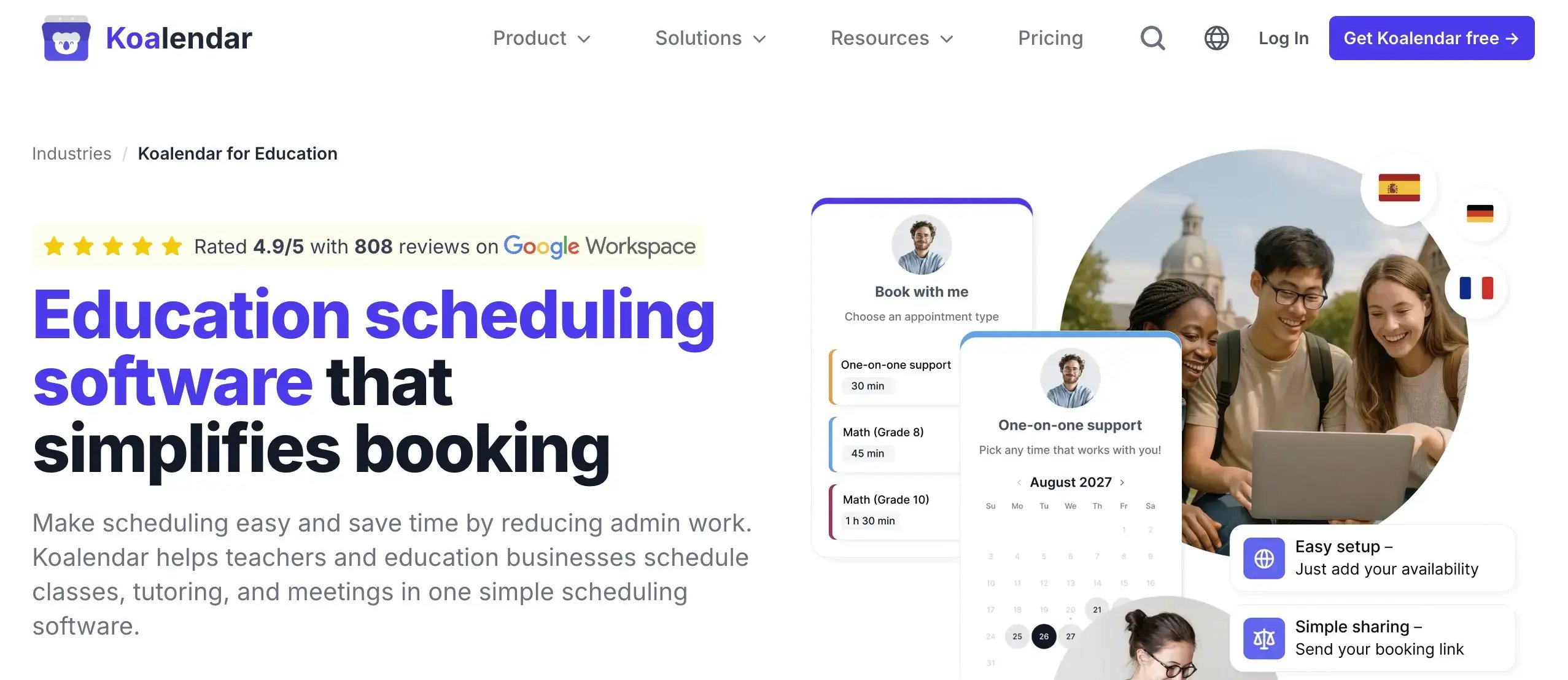 Koalendar education scheduling software