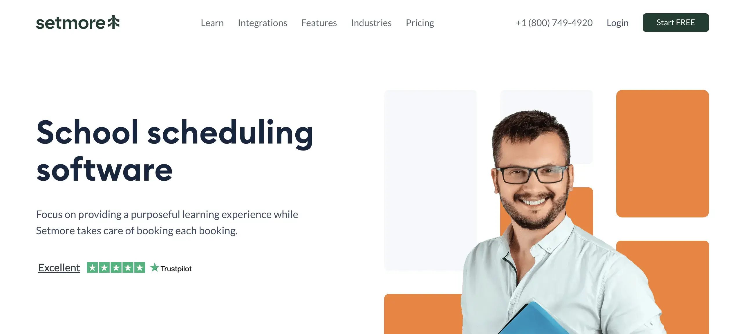 Setmore school scheduling software homepage