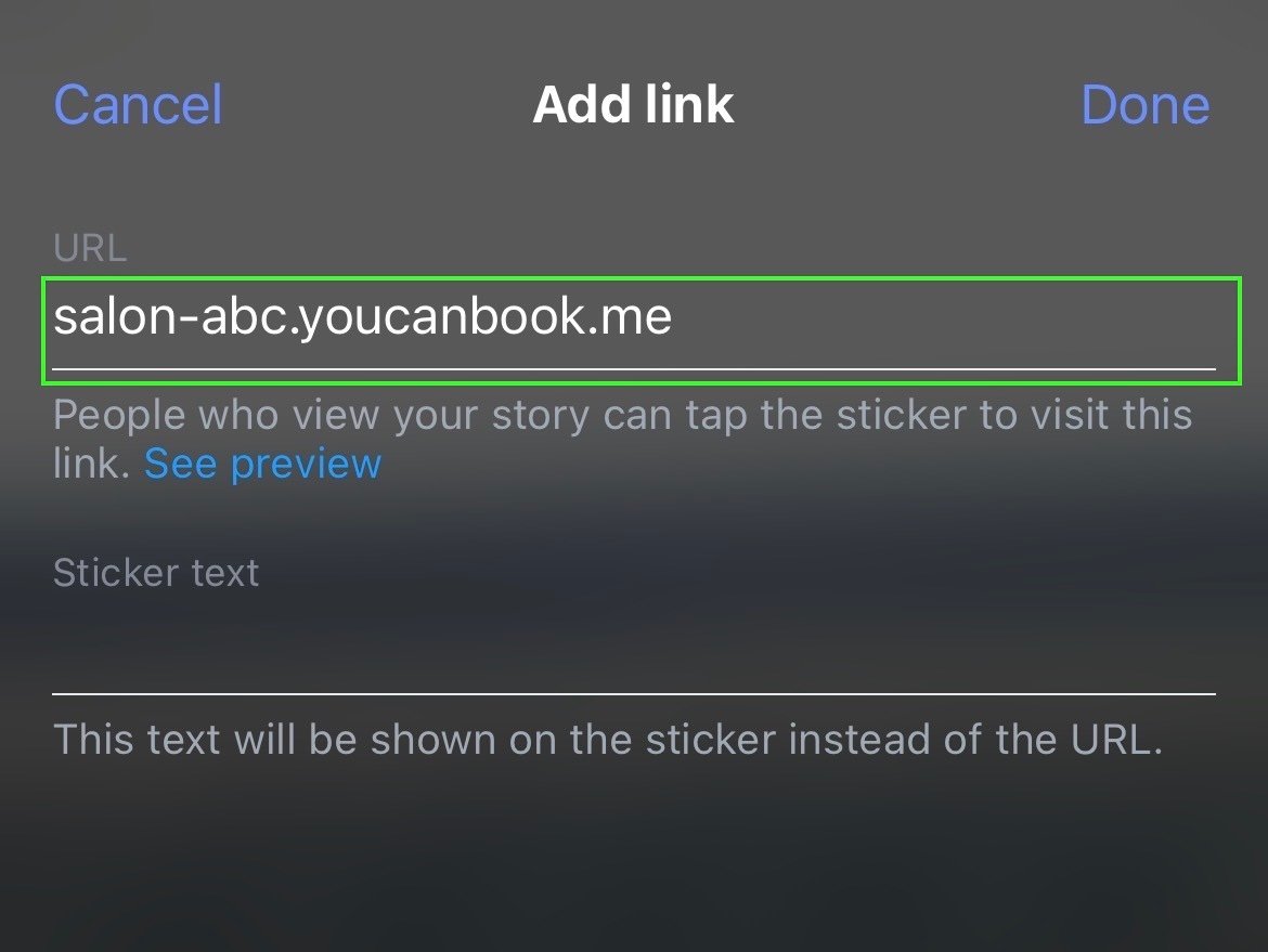 adding a link to your instagram stories
