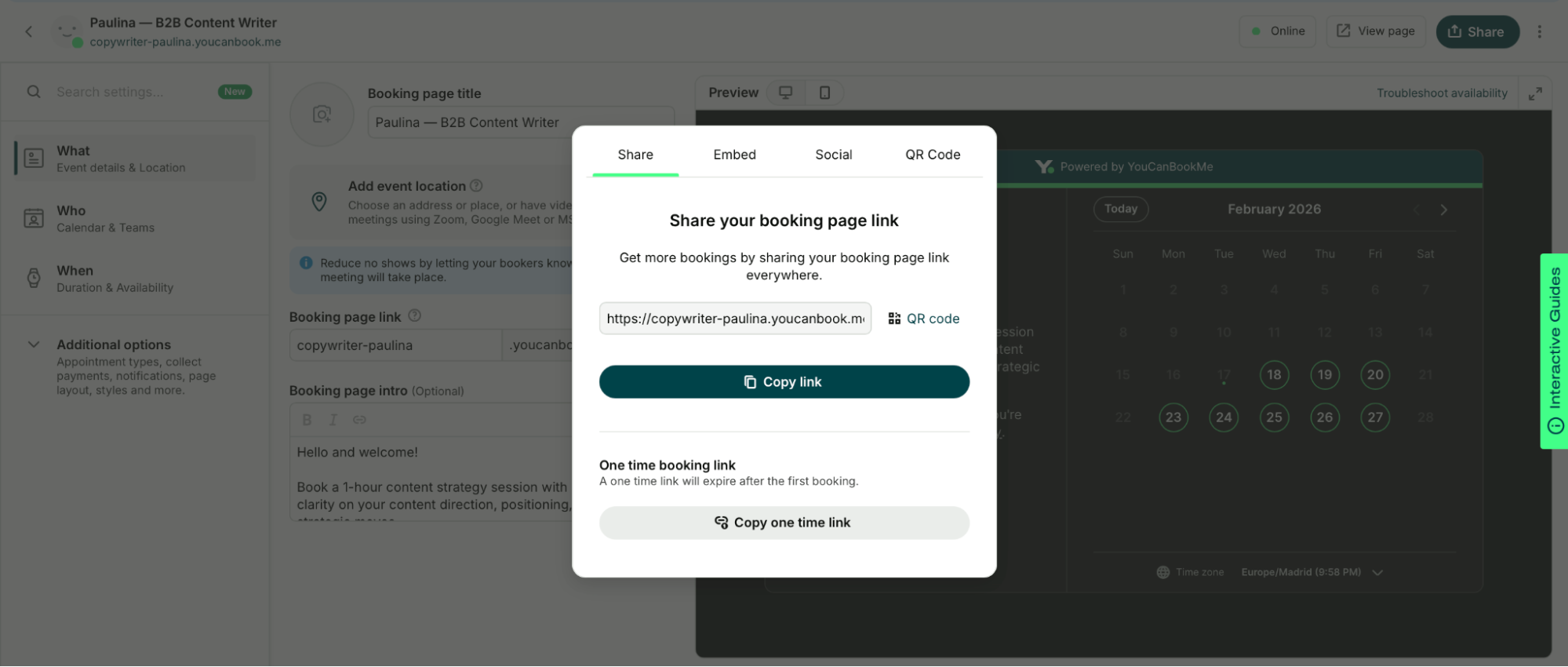youcanbookme booking link