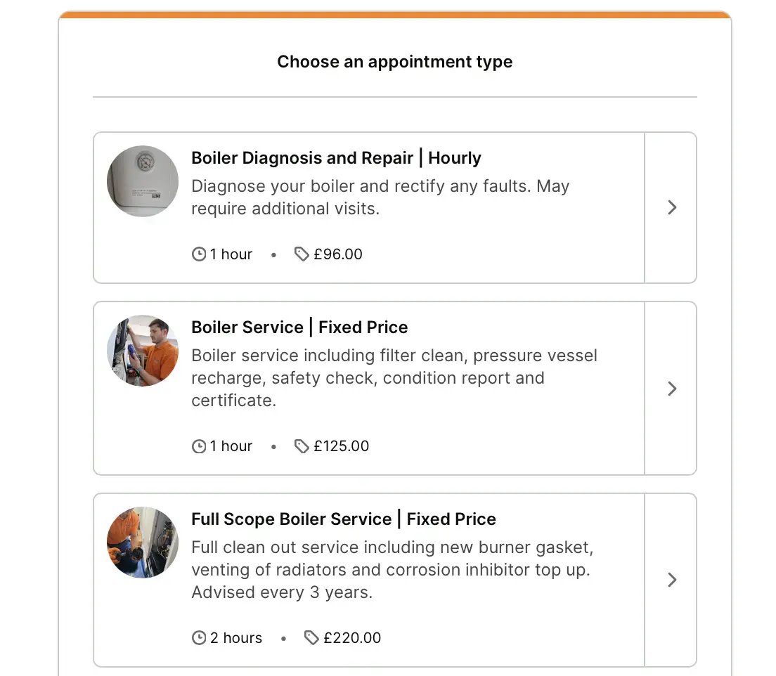 FitnFix home services booking page with services listed