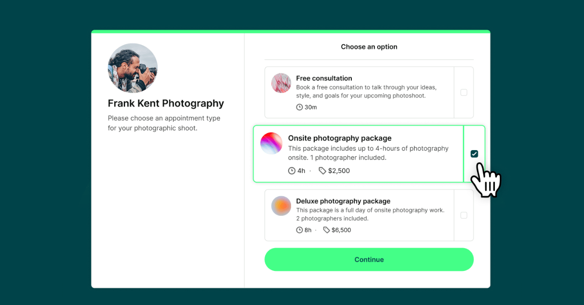 Make booking your services easy with appointment types