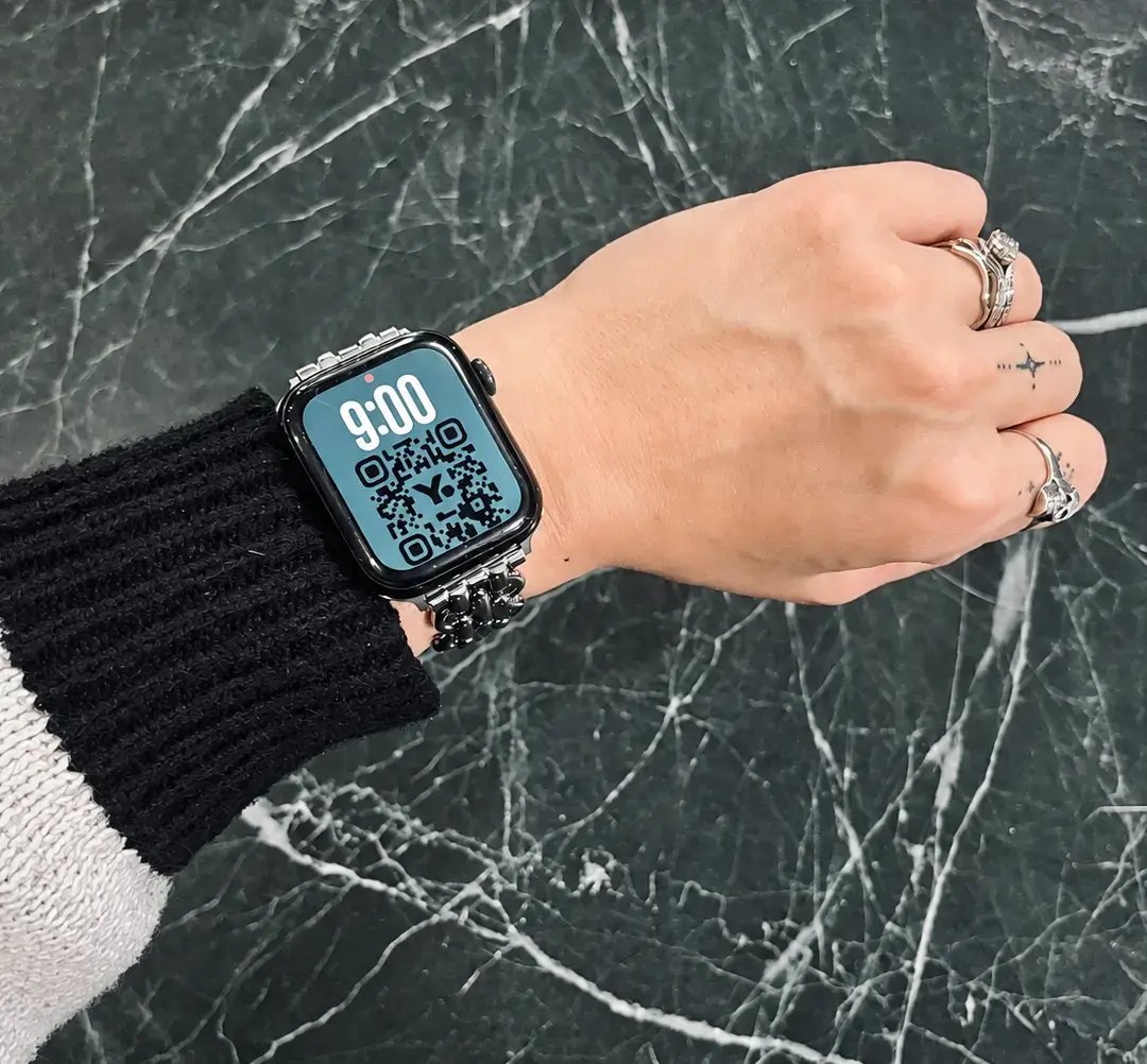 QR code on smartwatch to share your YouCanBookMe booking page on the go