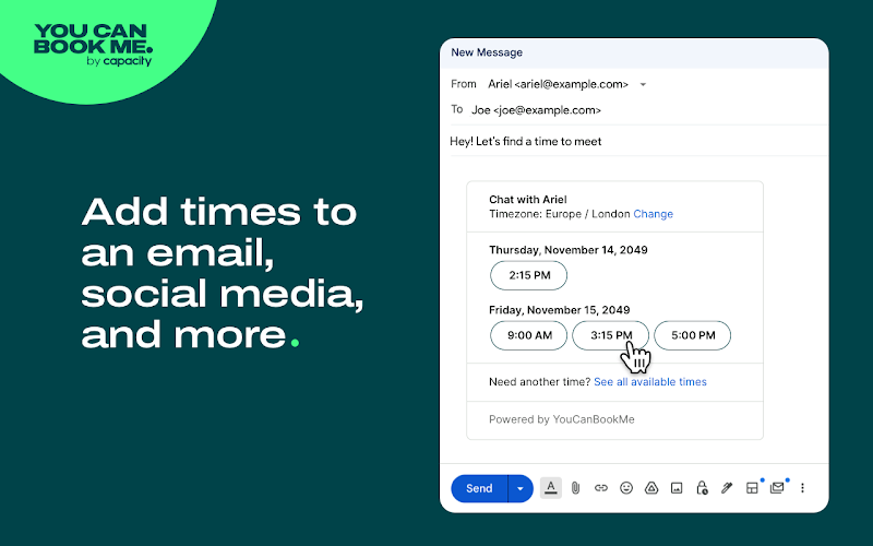 Add clickable meeting times to emails with youcanbookme's chrome extension