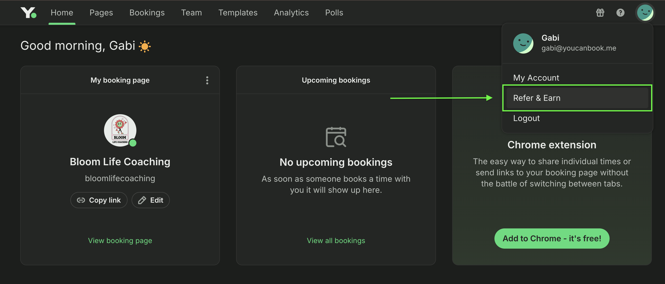 Where to find your YouCanBookMe referral link