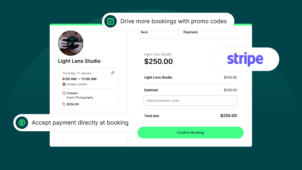 Benefits of using Stripe with YouCanBookMe
