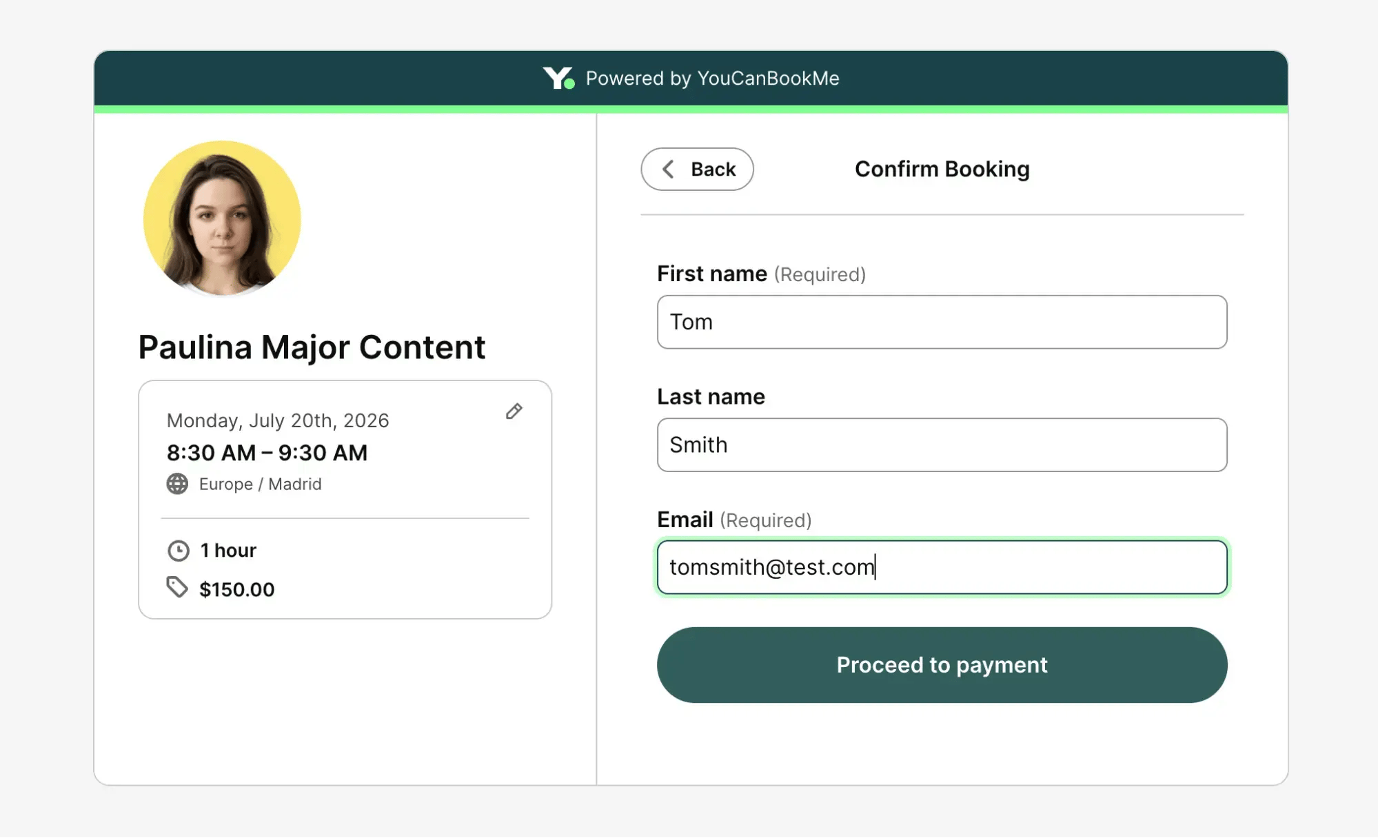 how clients can book and pay in one step via YouCanBookme