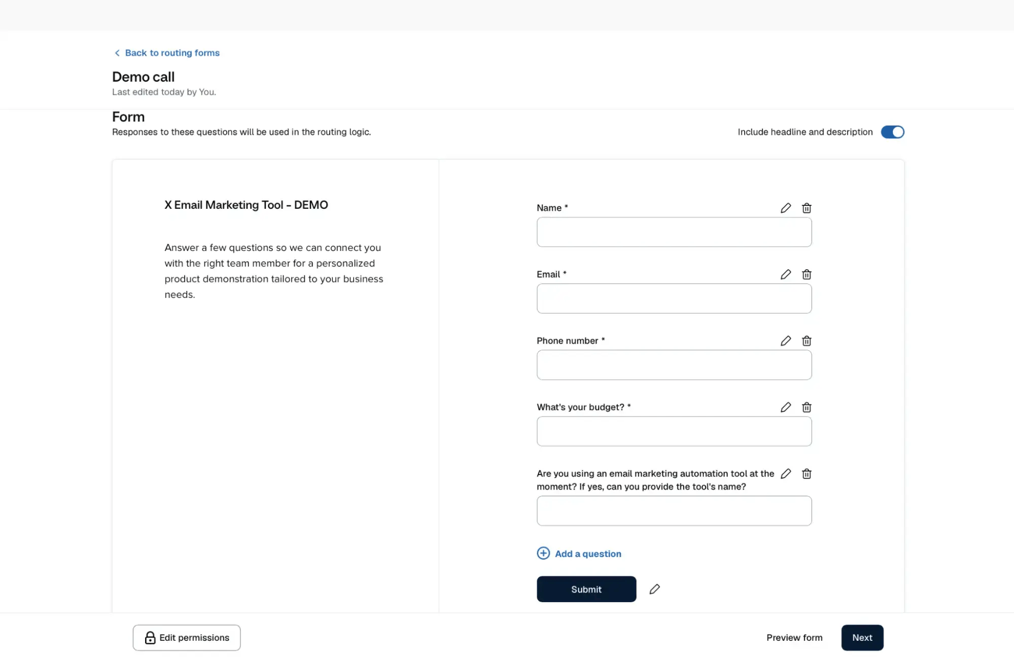 calendly routing forms