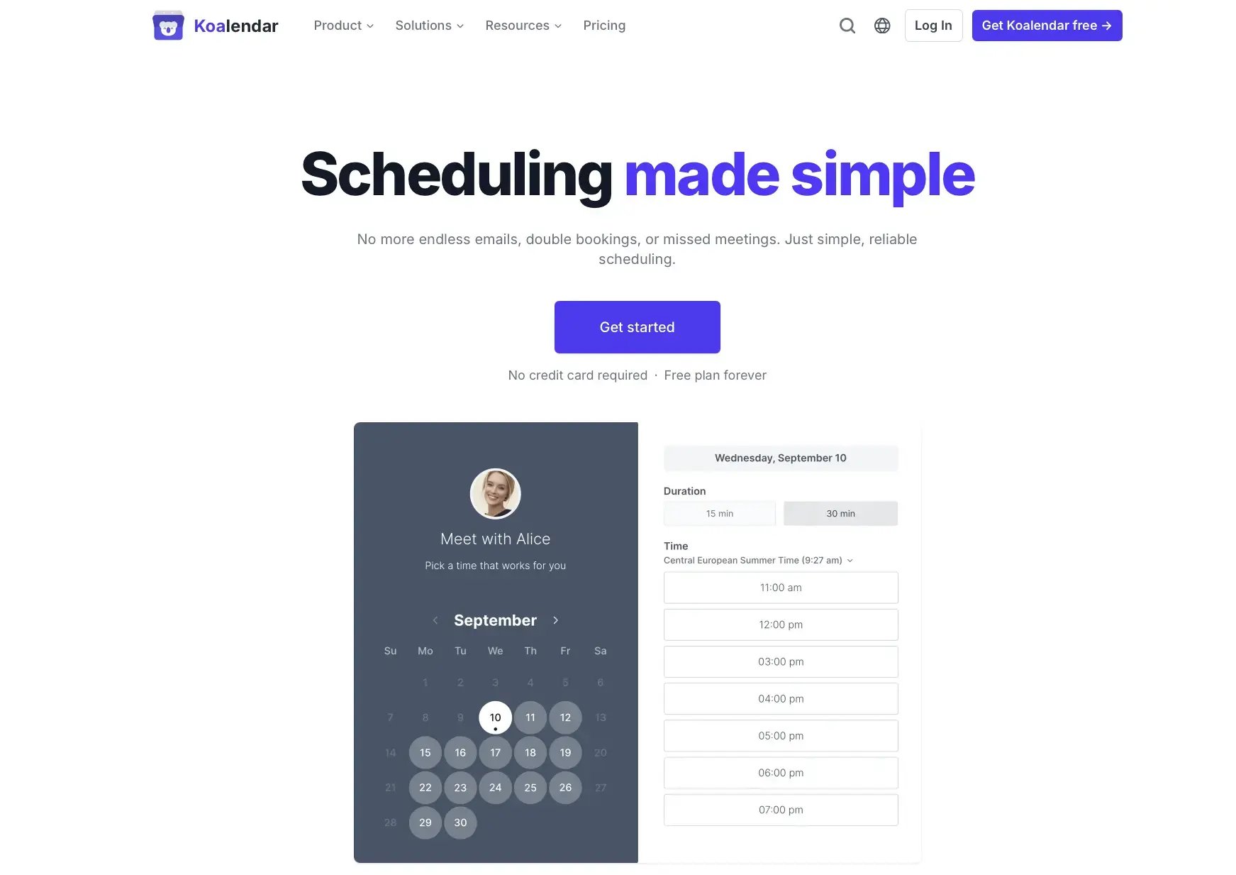 koalendar home page