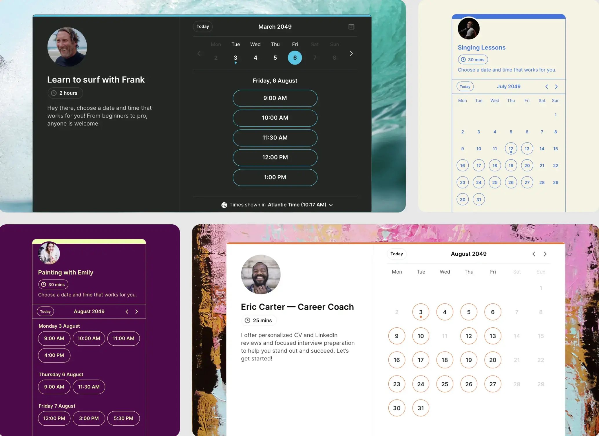 YouCanBookMe booking page examples