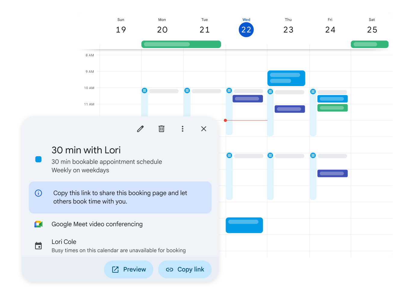 google calendar scheduling