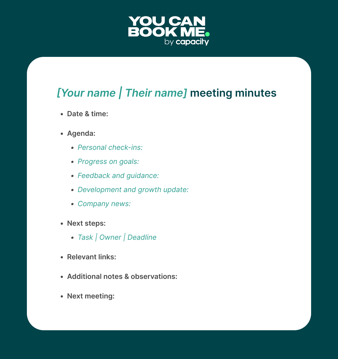 One-on-one meeting minutes template