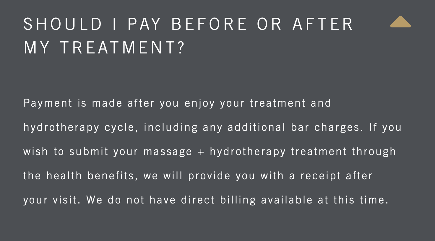 spa payment policy