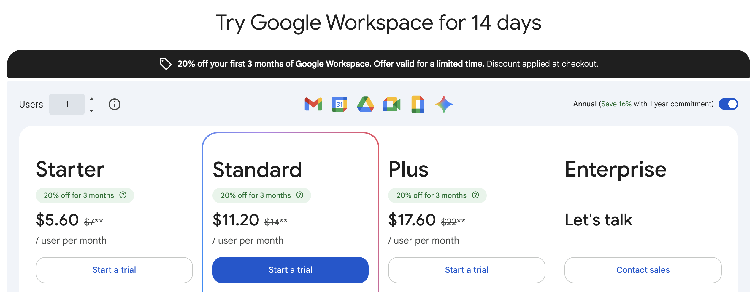 Google workspace pricing 2026