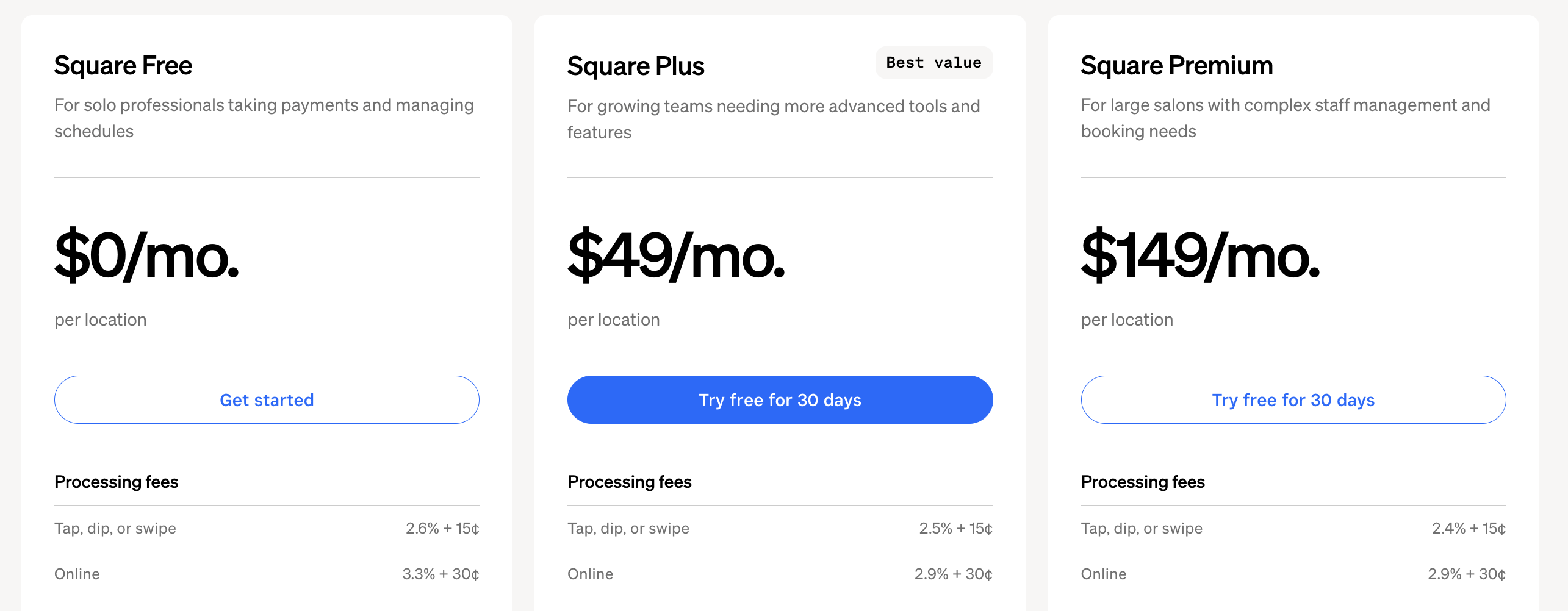 Square appointments pricing