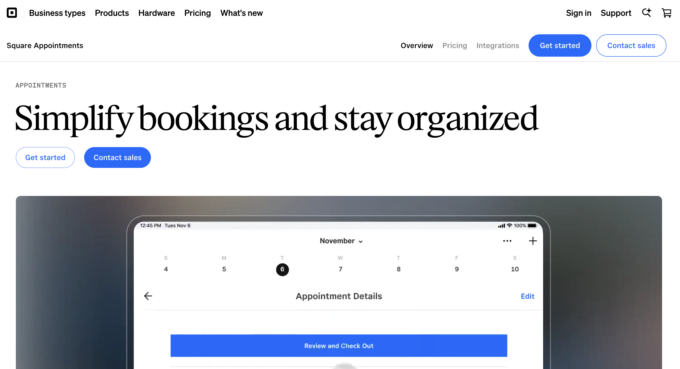 Square appointments scheduling app