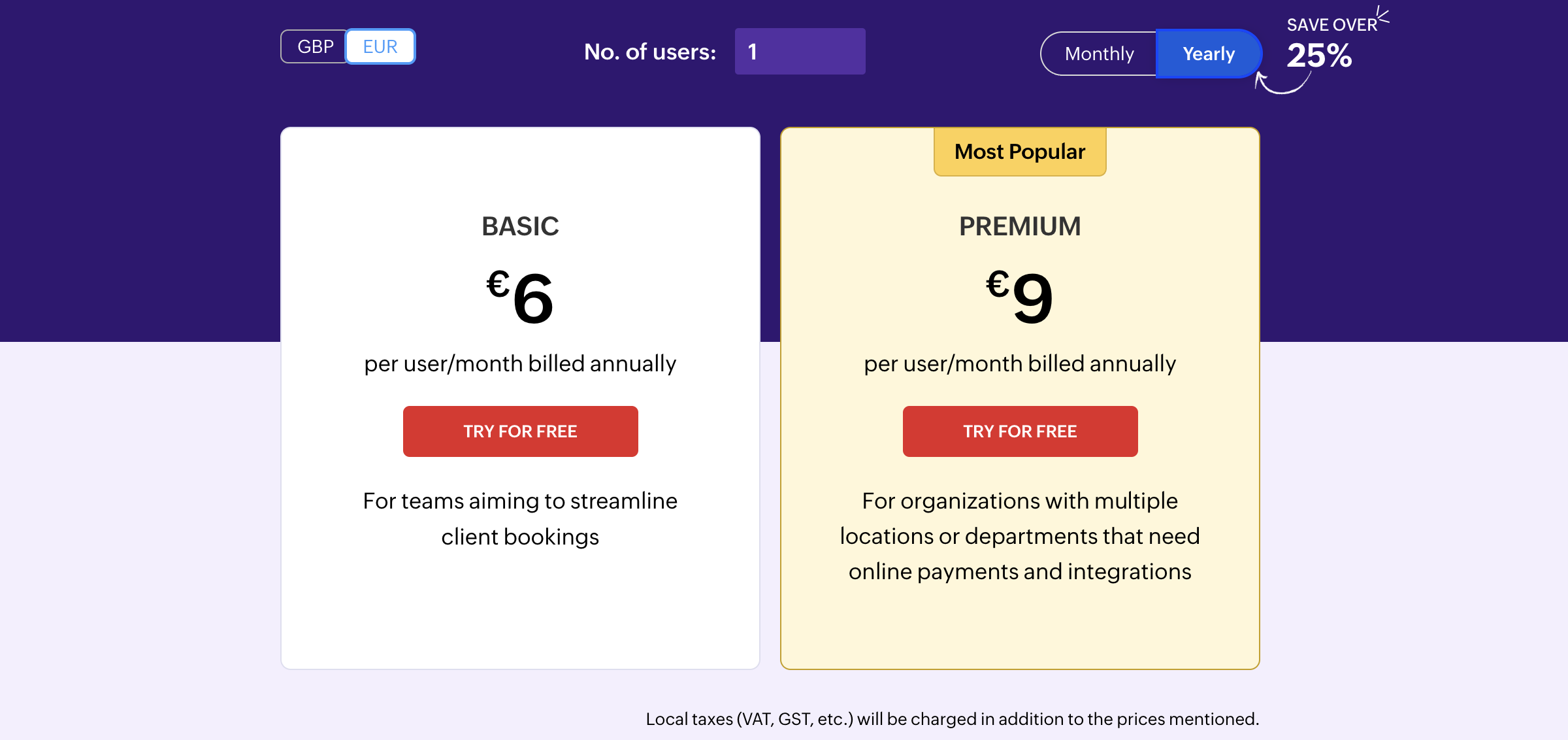 Zoho bookings pricing