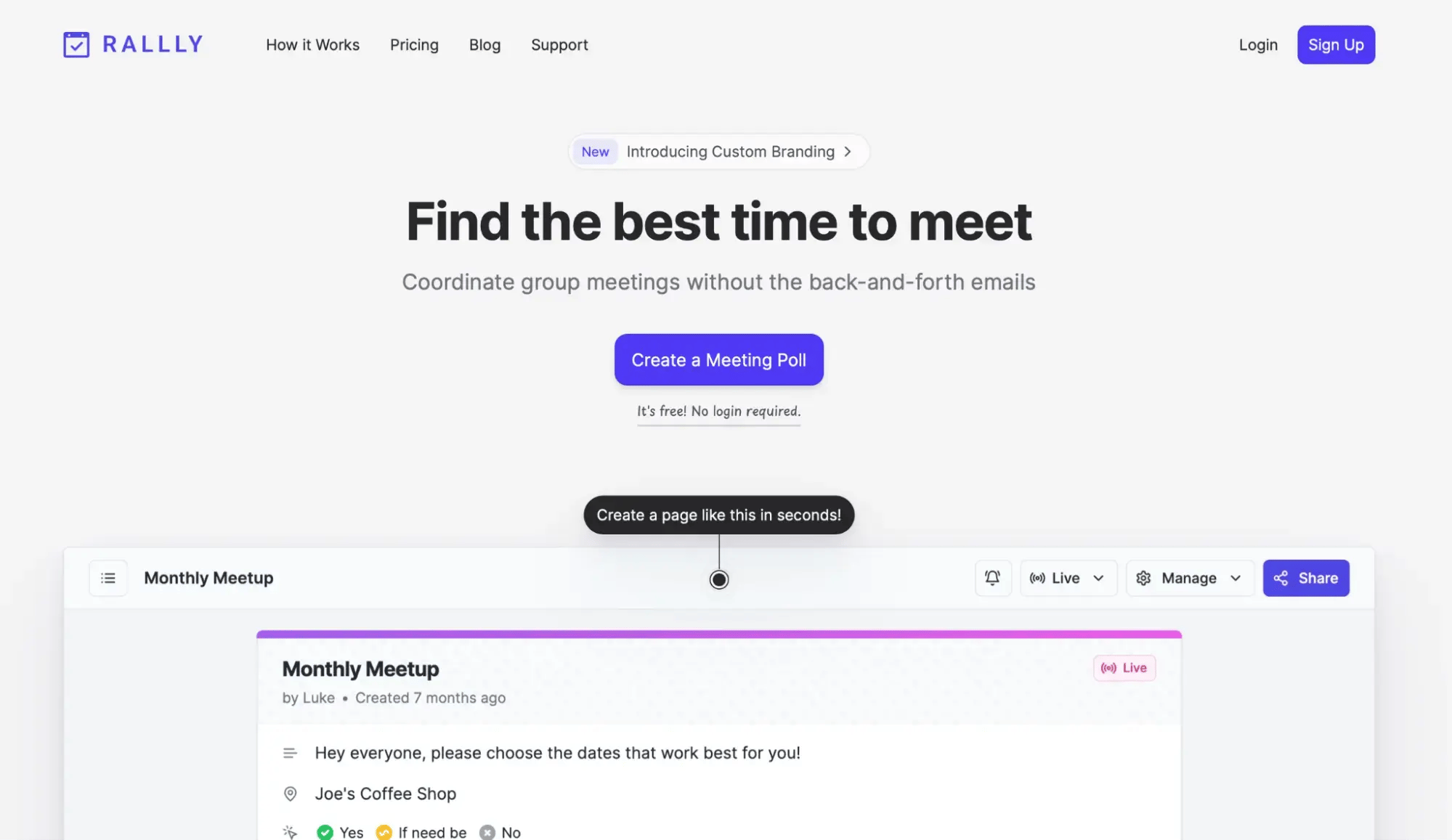 rallly best when2meet alternative for casual scheduling