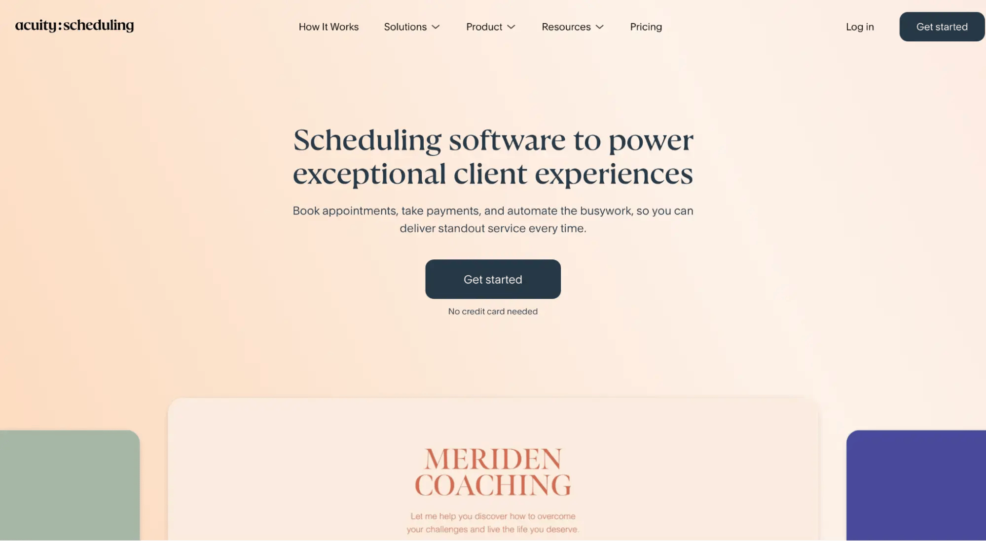 acuity scheduling home page