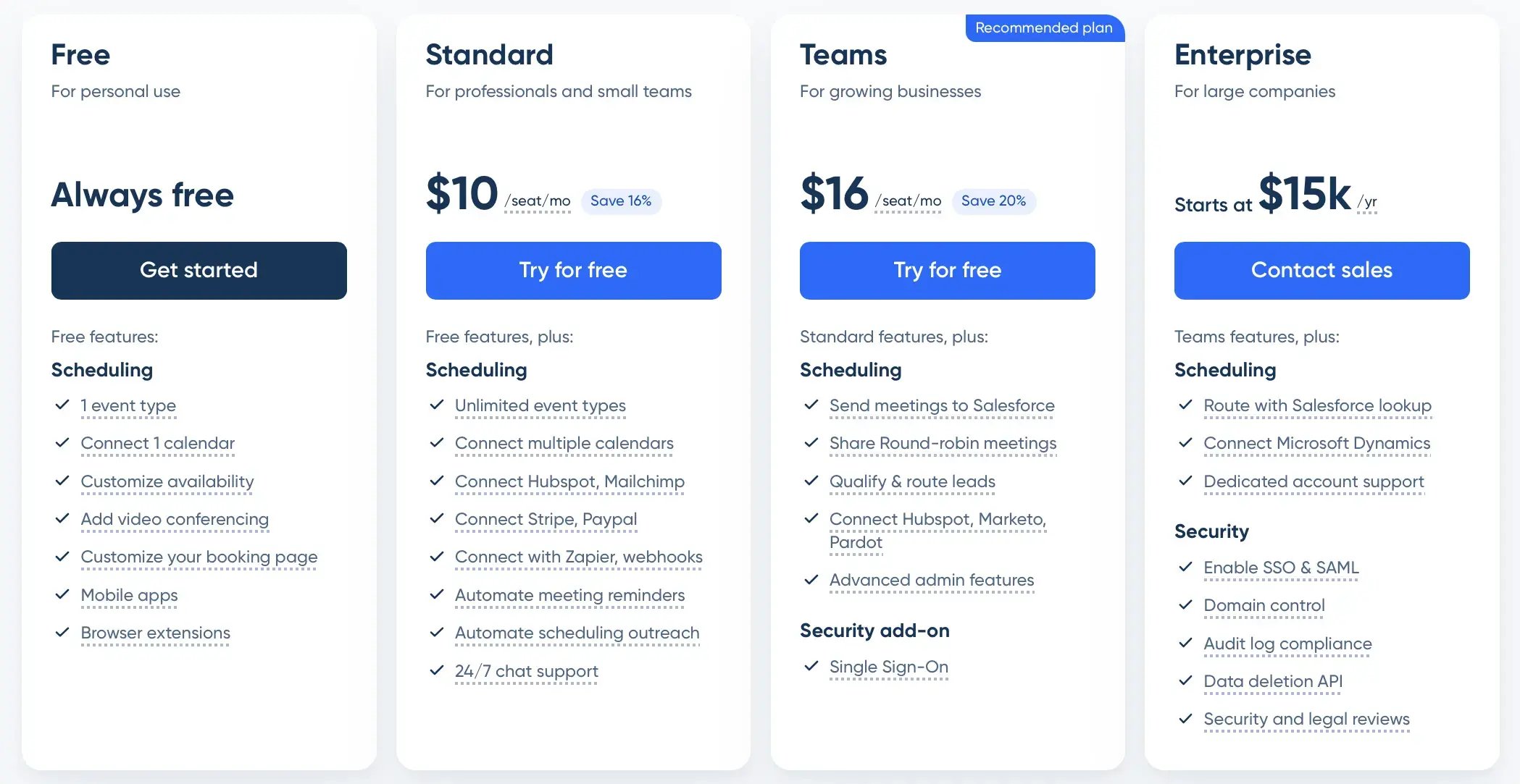 calendly pricing