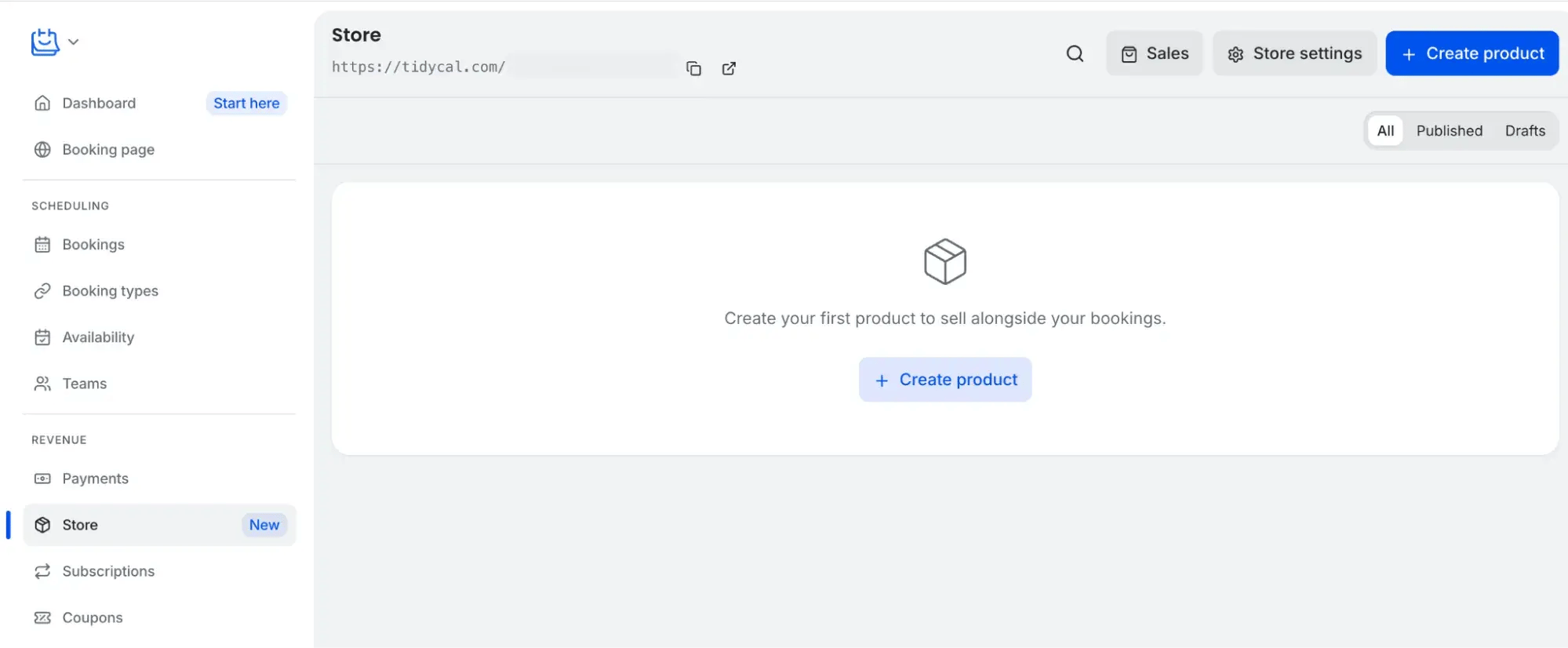 tidycal digital product store