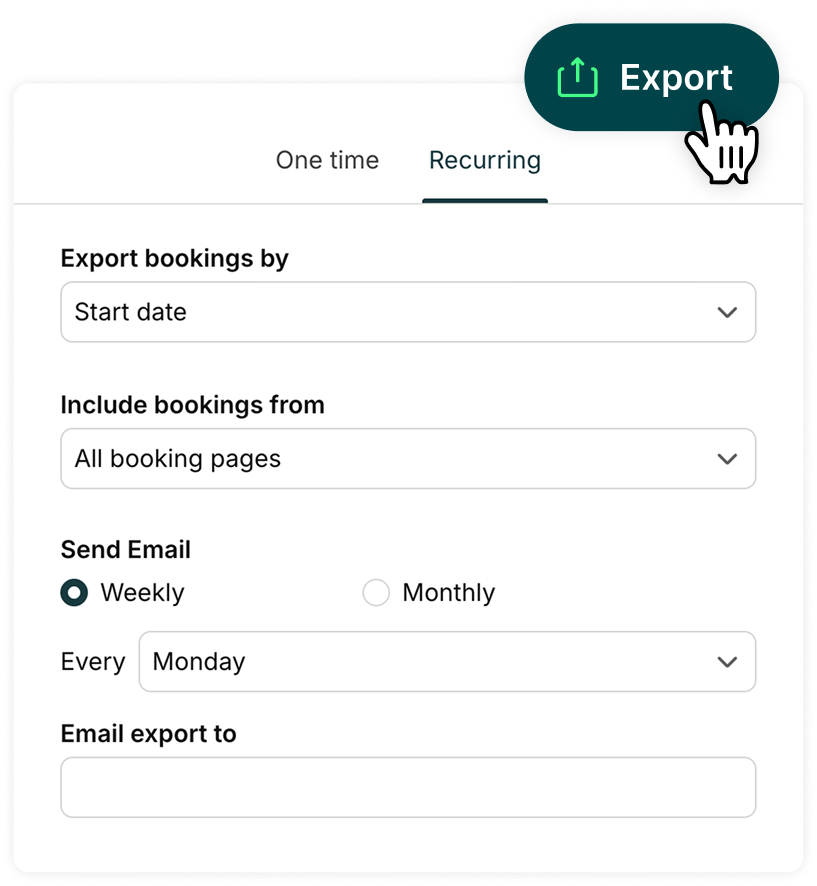 Export your data anytime to track leads—or automate it
