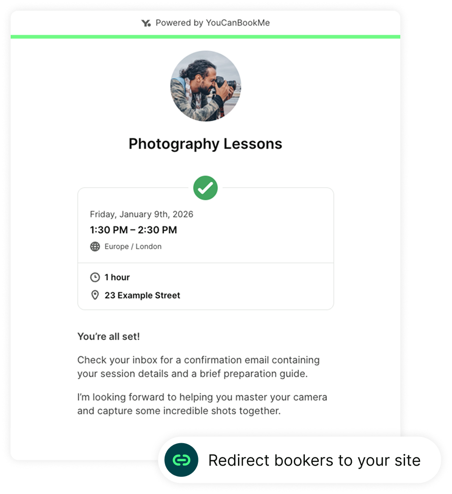 FP_ Booking flow - Custom confirmation page