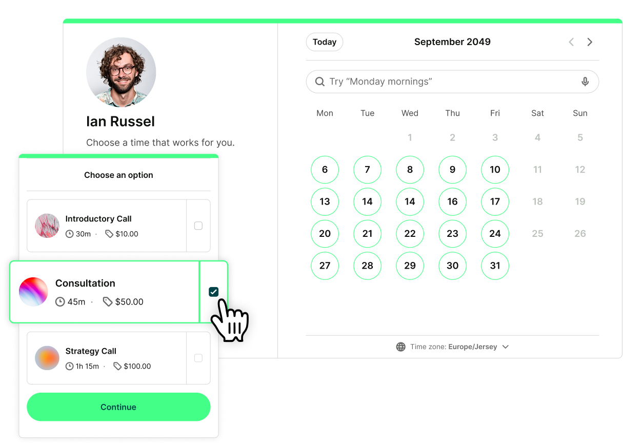 Feature page_ Customizable booking pages - Create as many appointment types as you need