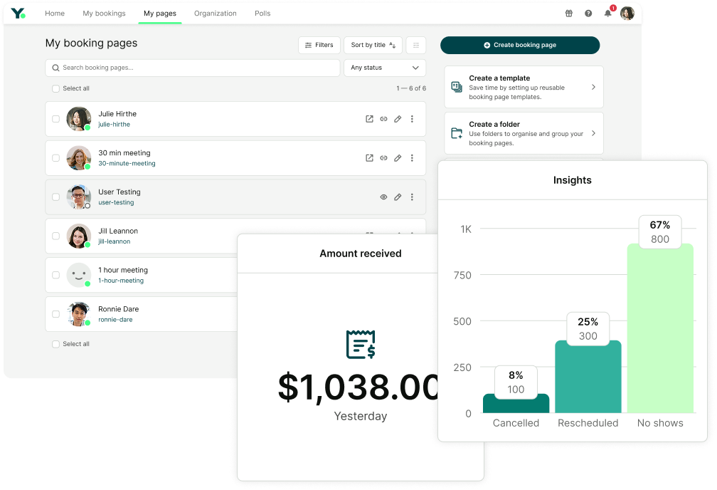 admin dashboard youcanbookme