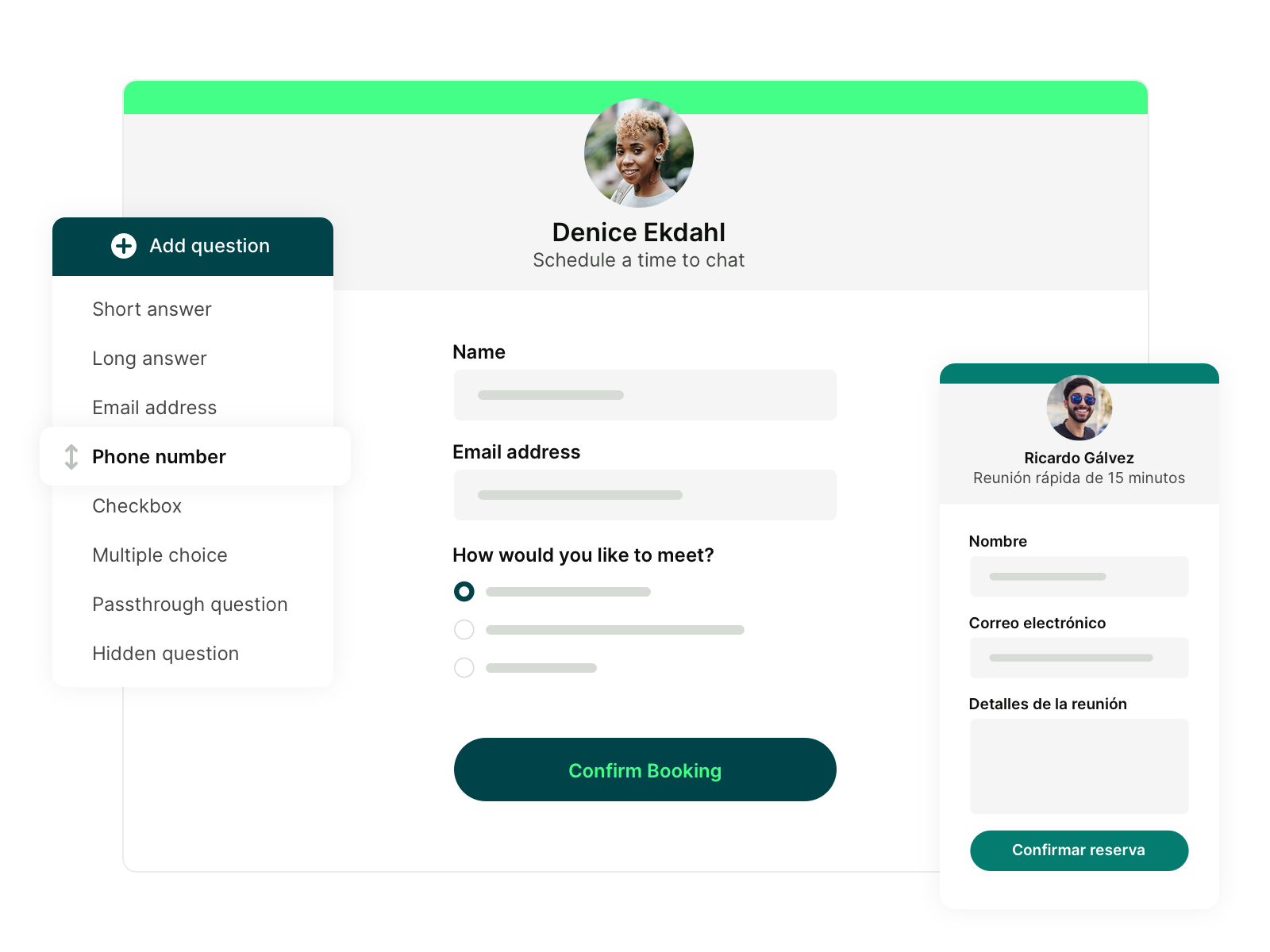 customizable booking forms