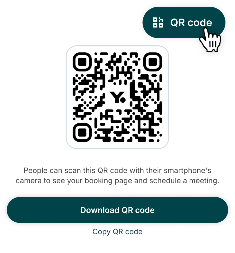 share your booking page via QR code