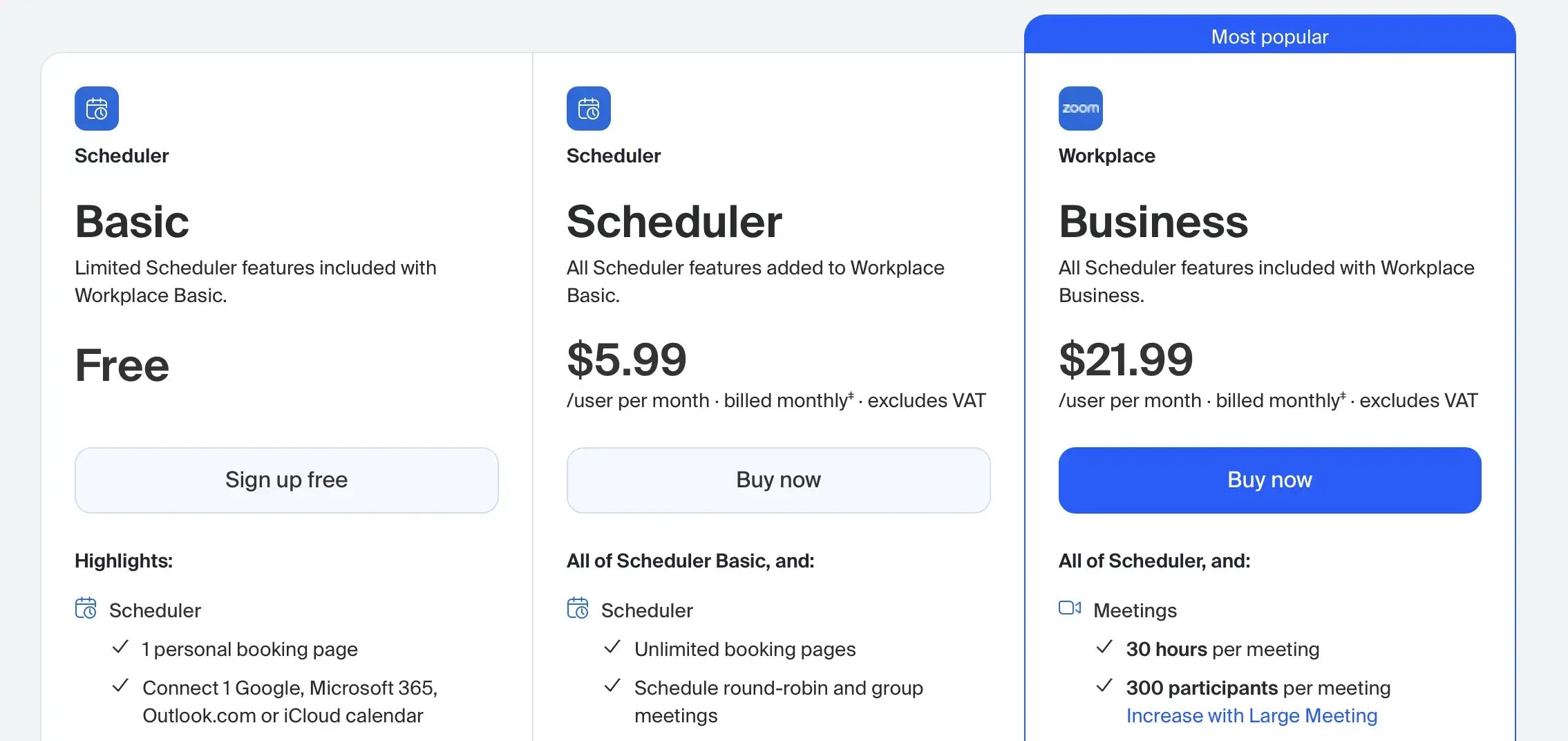 zoom scheduler pricing
