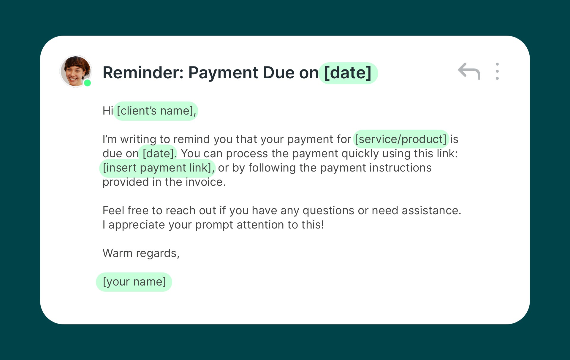 3 - Email Reminder - Payment Due on DATE