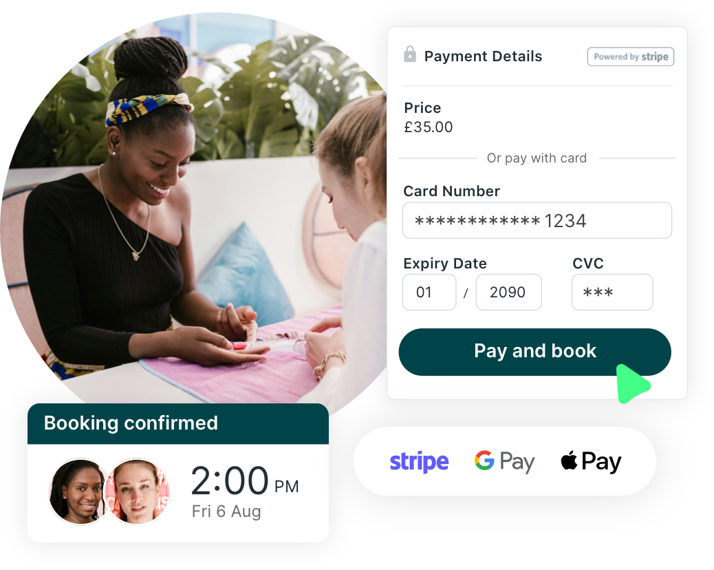 Take payments while clients book appointments