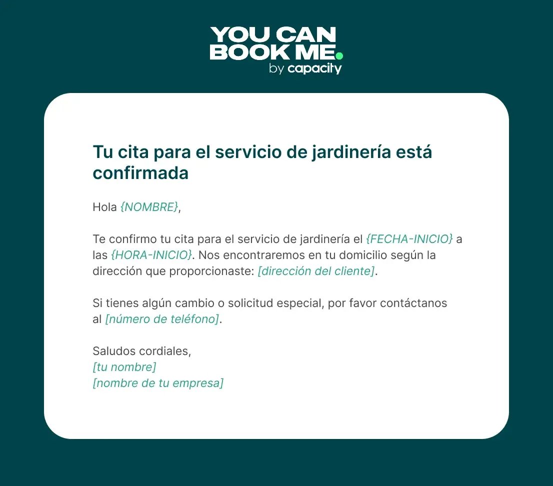 7. Confirmación de cita para jardineros