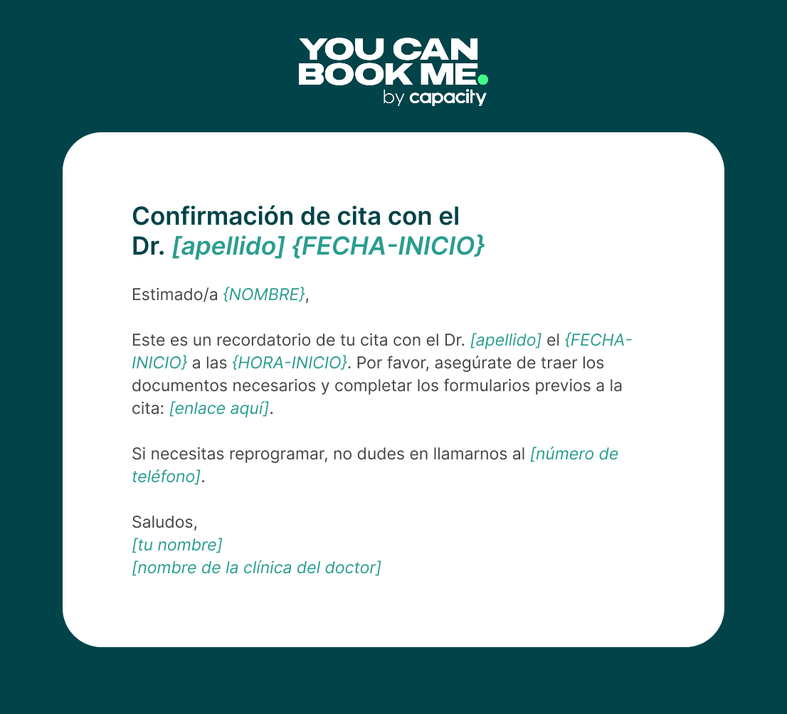 8. Confirmación de cita para médicos