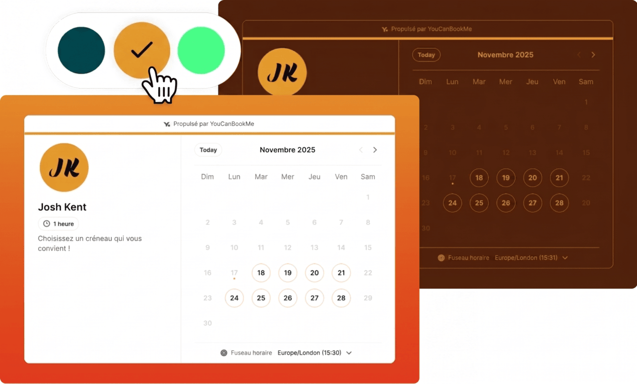 customize booking page design - french